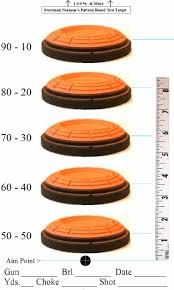clay target sizes chart
